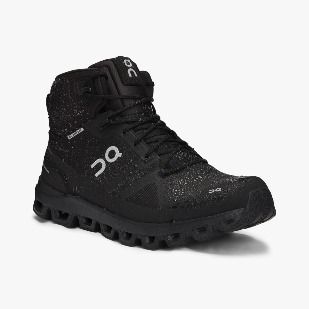 Black QC Cloudrock Waterproof Men's Hiking Boots | HVAG76284