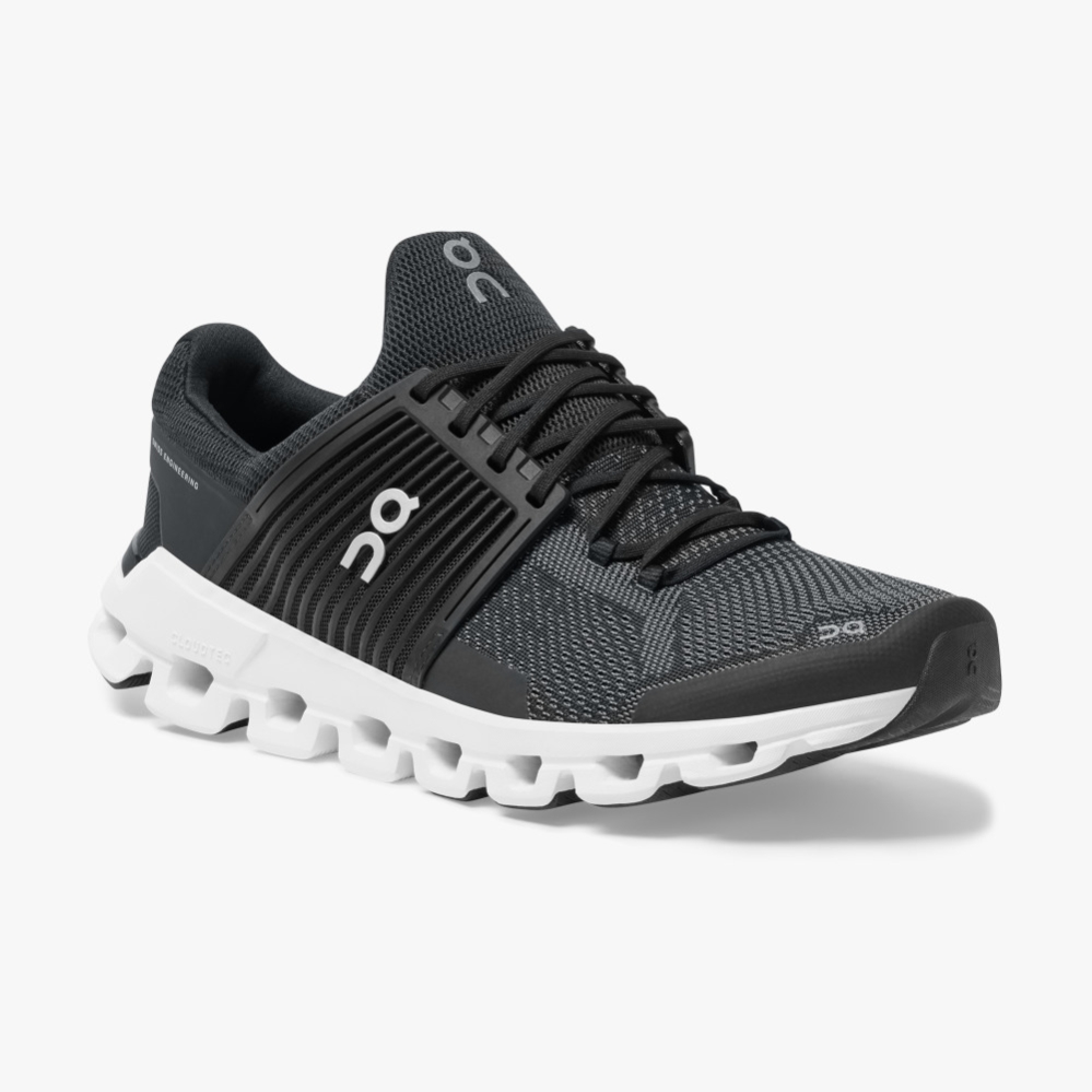 Black QC Cloudswift Men's Road Running Shoes | CVHB08341