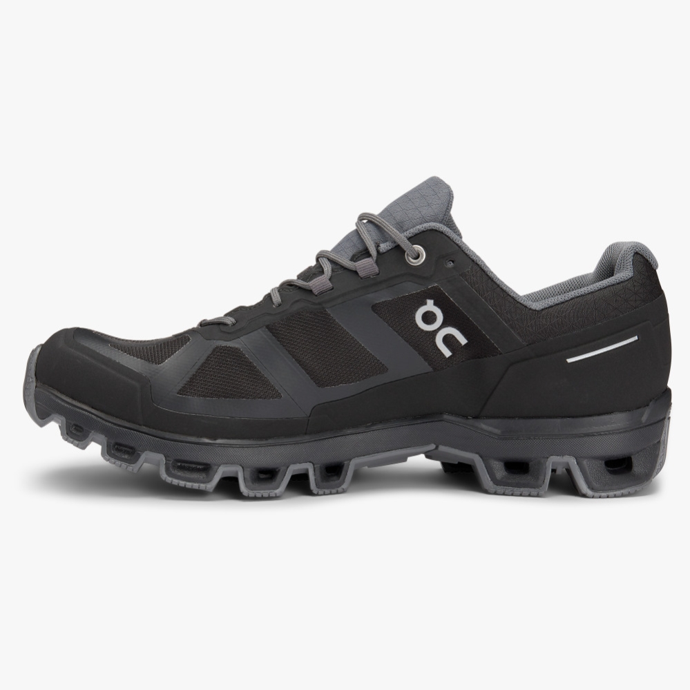 Black QC Cloudventure Waterproof Men's Trail Running Shoes | RVGX03861