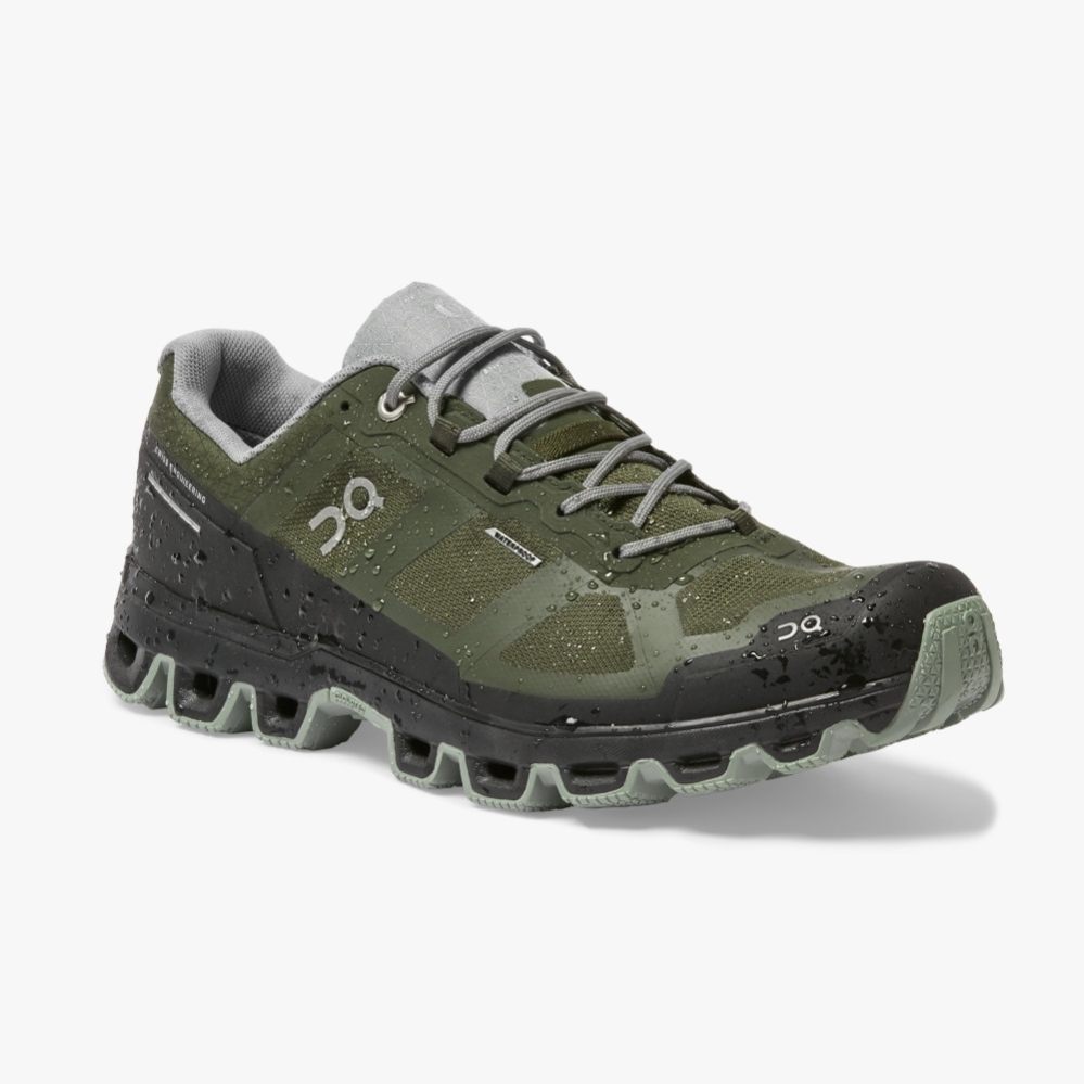 Green QC Cloudventure Waterproof Men's Trail Running Shoes | HYSG04817