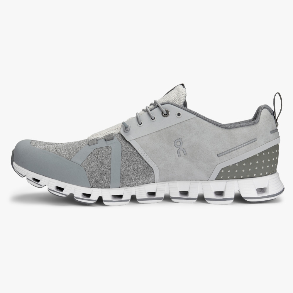 Silver QC Cloud Terry Men's Road Running Shoes | BQOP37148