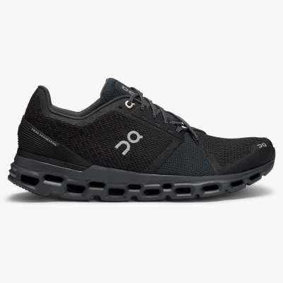 Black QC Cloudstratus Men's Road Running Shoes | LKSJ60159