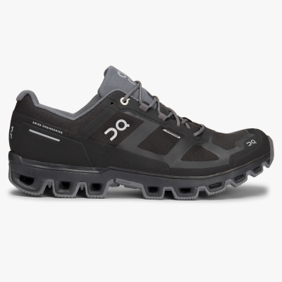 Black QC Cloudventure Waterproof Men's Trail Running Shoes | RVGX03861