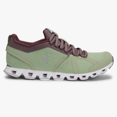 Green QC Cloud Beam Women's Road Running Shoes | JDSU41935