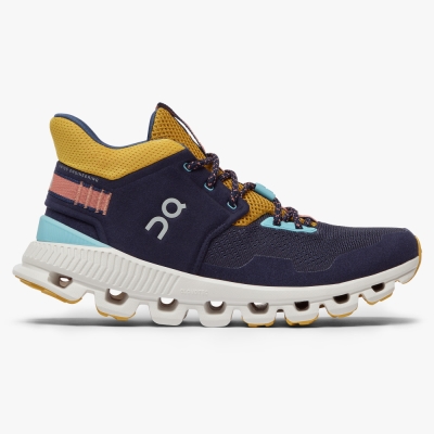 Navy QC Cloud Hi Edge Women's Road Running Shoes | MWLY71953