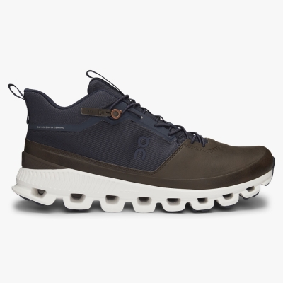 Navy QC Cloud Hi Men's Road Running Shoes | RAHI72143